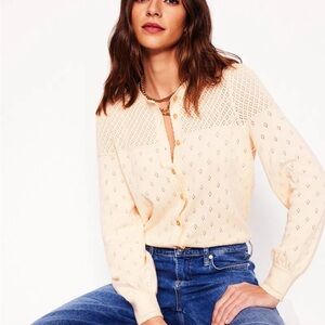 Boden Cream Women's Cardigan Sweater